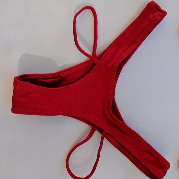 Red Strappy Bikini BOTTOMS - Picture 3 of 3